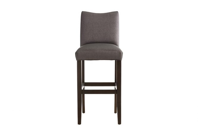 Traditional bar stool featuring a full wood base that can be stained or painted in multiple colours.