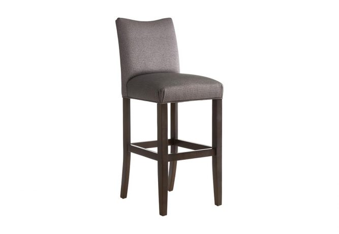front view of a 10101 bar stool by Vogel by Chervin featuring a solid wood base, custom made in Toronto, ON