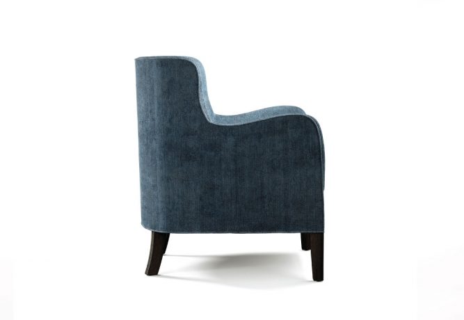 harper stationary chair with curved back and arms