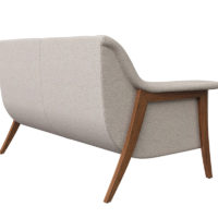 back view of alesund loveseat with exposed wood