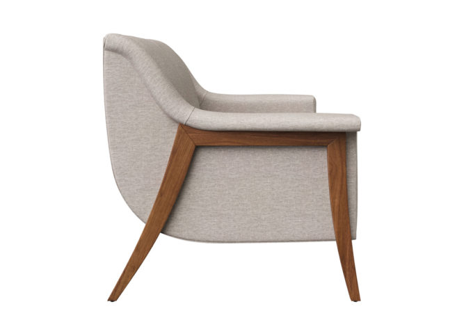 side view of alesund mid-century modern loveseat
